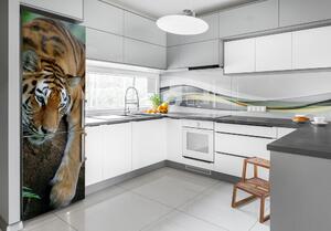Foto Autocolant pentru piele al frigiderului Tiger pe un copac
