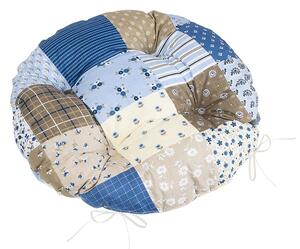Bellatex Pernă de scaun Adela matlasată rotundăPatchwork albastru 40 x 40 cm