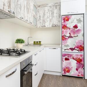 Autocolant frigider acasă orhidee roz