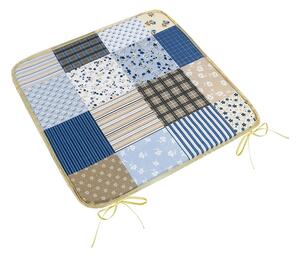 Bellatex Pernă de scaun Adele netedă Patchworkalbastru , 40 x 40 cm