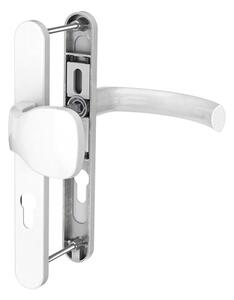 Maner usa exterior, Jowisz, cu sild si buton exterior fix, cu arc, material aluminiu, culoare alb RAL 9016, 92 x 32 mm