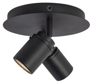 Spot modern pentru baie negru cu 2 lumini IP44 - Ducha