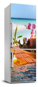 Foto Autocolant pentru piele al frigiderului Orhidee și bambus