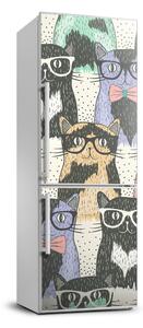 Autocolant frigider acasă pisici ochelari