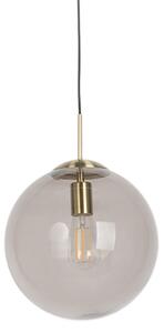 Lampă suspendată inteligentă alamă cu sticlă fumurie 30 cm incl. WiFi ST64 - Ball