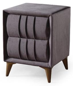 Noptiera BAROK, stofa catifelata gri antracit - Setra 811, 51x48x66 cm