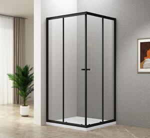 Aqualine Aqualine, paravan de duș pătrat AGGA BLACK 800x800mm, sticlă transparentă, BLF808