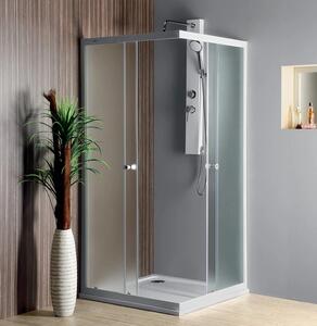 Aqualine Aqualine, paravan de duș pătrat ALAIN, 900x900mm, sticlă BRICK, BTQ900