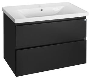 Aqualine Aqualine, dulap pentru lavoar ALTAIR 86,5x60x45cm, negru mat, AI690