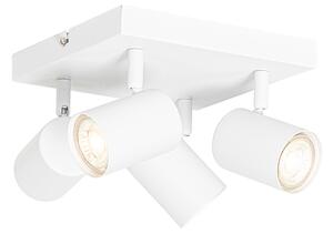 Plafonieră modernă albă cu 4 lumini, pătrată, reglabilă - Jeana