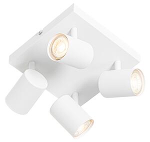 Plafonieră modernă albă cu 4 lumini, pătrată, reglabilă - Jeana