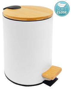 Aqualine Aqualine, Coș de gunoi BAMBOO rotund 5l, alb, BI007