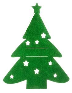 Suport decorativ tacamuri, 12 bucati, model brad, pasla verde, 14x18 cm