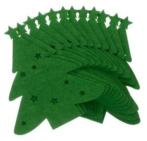 Suport decorativ tacamuri, 12 bucati, model brad, pasla verde, 14x18 cm