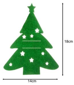 Suport decorativ tacamuri, 12 bucati, model brad, pasla verde, 14x18 cm