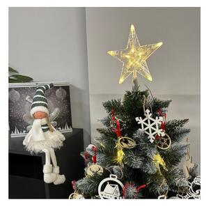 Stea decorativa pentru bradul de Craciun, 10 becuri LED alb cald, 20x17 cm, cu baterii