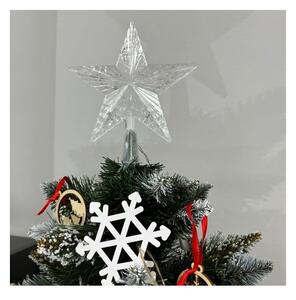 Stea decorativa pentru bradul de Craciun, 10 becuri LED alb cald, 20x17 cm, cu baterii