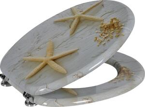 Aqualine Aqualine, scaun de toaletă FUNNY cu imprimeu stea de mare, alb, HY1185