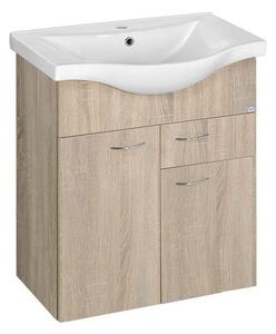 Aqualine Aqualine, dulap chiuveta KERAMIA FRESH 60x74x33,7cm, stejar platinat, 50066