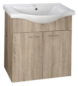 Aqualine Aqualine, dulap chiuveta KERAMIA FRESH 60,60x74x33,7cm, stejar platinat, 50065