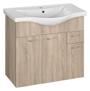 Aqualine Aqualine, dulap chiuveta KERAMIA FRESH 74,5x74x34,7cm, stejar platinat, 50083