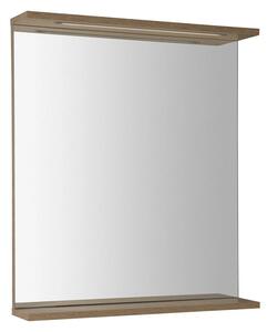 Aqualine Aqualine, oglinda KORIN STRIP cu iluminare LED 60x70x12cm, stejar platinat, KO990S
