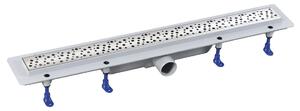 Aqualine Aqualine, canal de duș din plastic MARMI cu grilă, 710x122x65 mm, 1702-70