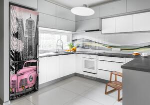 Autocolant frigider acasă masina roz
