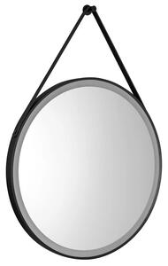 Aqualine Aqualine, oglinda rotunda STAGO cu iluminare LED, diametru 60cm, curea din piele, senzor tactil, reglabila, negru mat, SG060