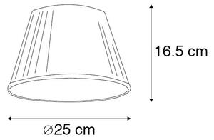 Abajur plisat alb 25/16,5 cm
