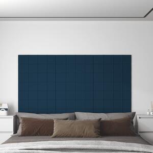 Panouri de perete 12 buc. albastru 60x15 cm catifea 1,08 m²