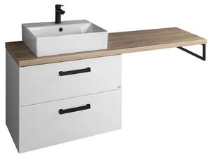 Aqualine Aqualine, VEGA Set mobilier baie, latime 125 cm, alb/stejar platina, VG064-03