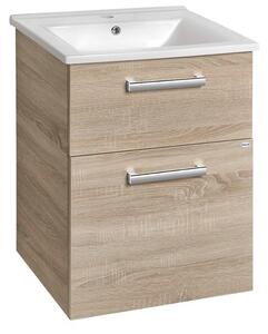 Aqualine Aqualine, dulap lavoar VEGA 50cm, 2xsertare, stejar platinat, VG853