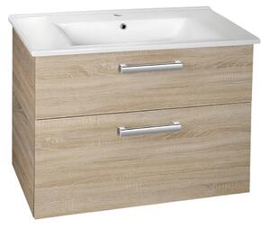 Aqualine Aqualine, dulap chiuveta VEGA 82x67,6x43,8cm, 2x sertare, stejar platinat, VG883