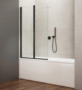 Aqualine Aqualine, paravan de baie WILA 900x1400 mm, pliabil, negru, sticla transparenta, AQ5742B