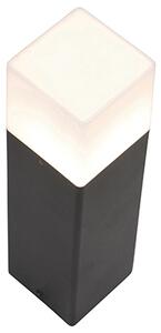 Lampă de exterior cu picior negru cu opalin alb 30 cm - Denmark