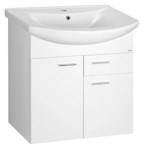 Aqualine Aqualine, dulap lavoar ZOJA 61,5x74x32cm, 2x usi, 1x sertar, alb, 51065A