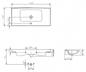 Cersanit Crea - dulap de perete cu chiuveta 100cm, alb lucios, S924-021+K114-018