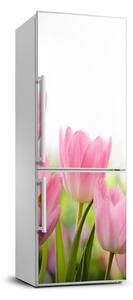 Foto Autocolant pentru piele al frigiderului lalele roz