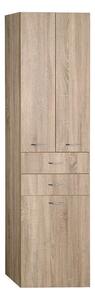 Aqualine Aqualine, dulap înalt ZOJA/KERAMIA FRESH cu coș 50x184x29cm, stejar platină, 51295