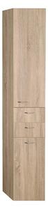 Aqualine Aqualine, dulap înalt ZOJA/KERAMIA FRESH cu coș 35x184x29cm, stânga, stejar platină, 51232