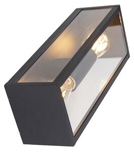 Aplică industrială neagră 38 cm cu 2 lumini IP44 - Charlois