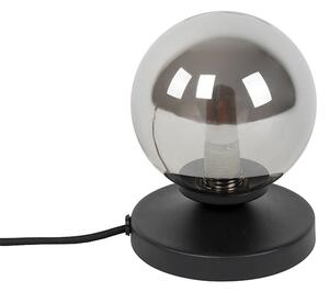 Lampa de masă modernă neagră cu sticlă fumurie - Atena