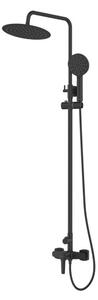 Invena Trend, baterie de dus cu maneta Trend cu dus de ploaie deasupra Fira 25cm, negru mat, INV-AU-71-D04-V