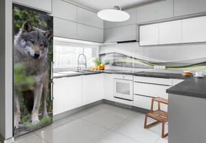 Autocolant frigider acasă Wolf în pădure