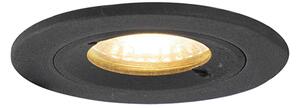 Spot încastrat inteligent modern negru rotund, incl. WiFi GU10 IP54 - Xena