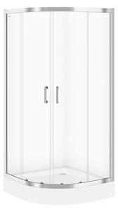 Cersanit Basic+Tako, cabină de duș sfert 90x90x185 cm + cadă de duș 90x16cm, alb, S601-118