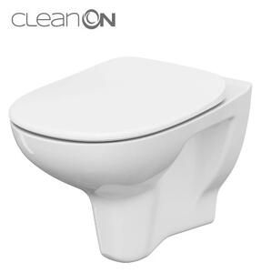 Cersanit Arteco, vas WC suspendat CleanOn 53x36x37 cm inclusiv scaun cu cadere lenta, alb, S701-180