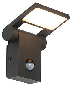Aplică de perete exterioară antracit cu LED IP54 cu senzor de mișcare - Zane