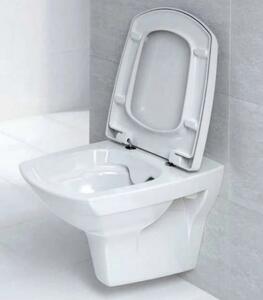 Cersanit Carina Clean On, vas WC suspendat + scaun WC antibacterian duroplast, set 548, alb, K701-033